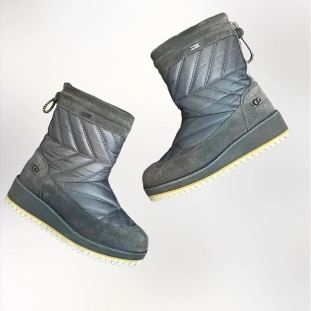 UGG Beck Boot Charcoal Gray Silver Quilted